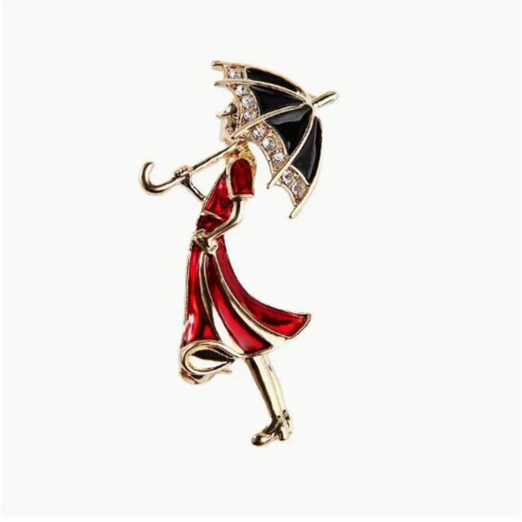 ๐50% OFF/3+...Girl Carrying Umbrella Brooch - Picture 6 of 9